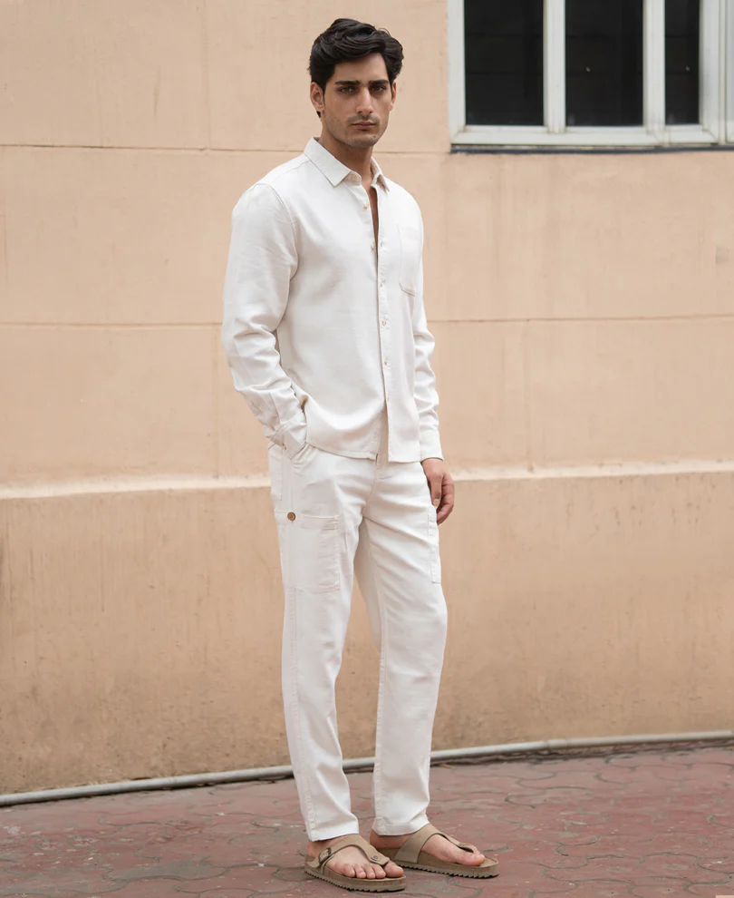 Beige Linen Structured Co-Ord Set - Image 2