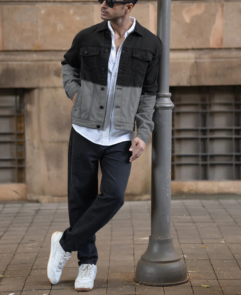 Black Ombre Denim Jacket - Image 7