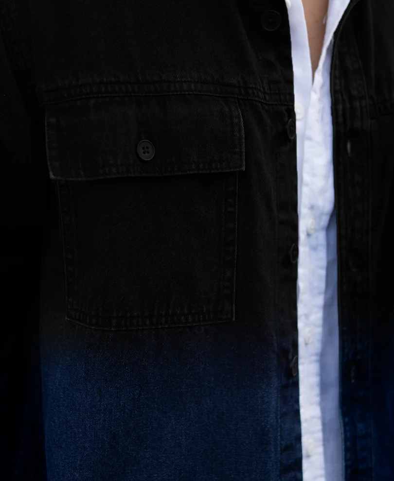 Black Ombre Denim Shirt - Image 5