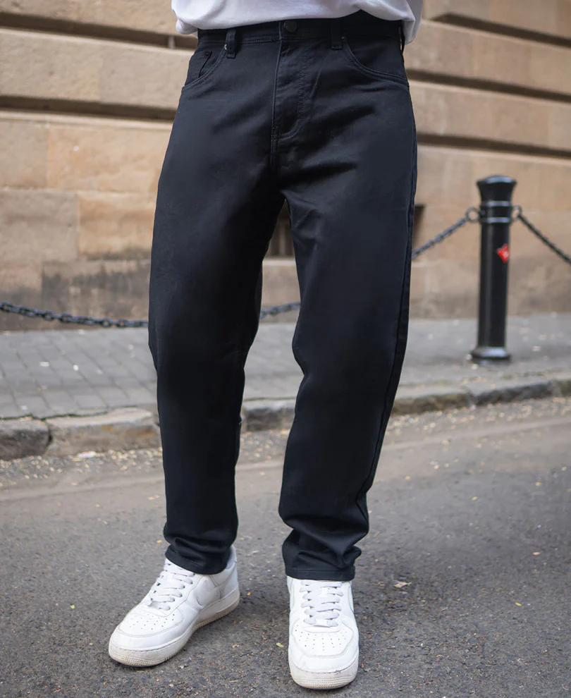 Black Regular Fit Stretchable Jeans 100% Cotton