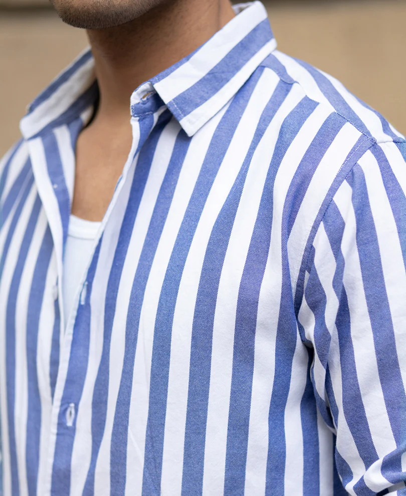 Blue Nautical Stripe Shirt - Image 5