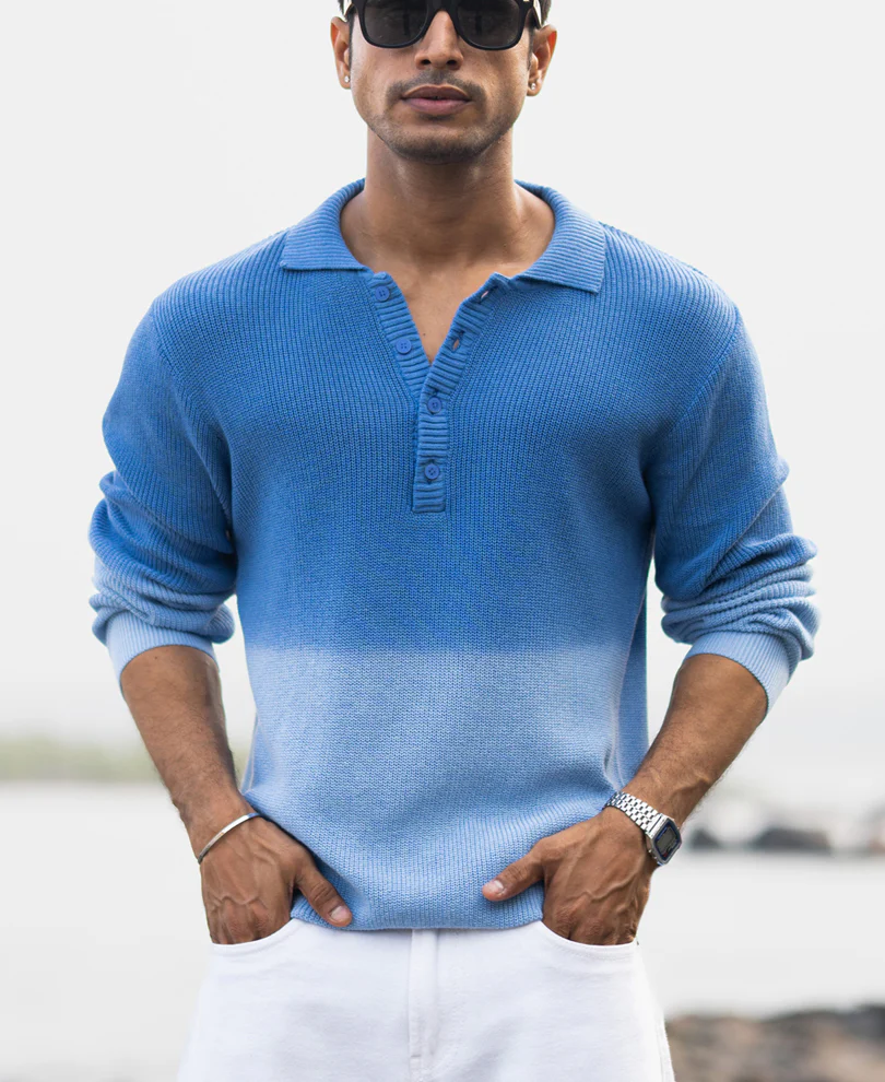 Blue Ombre T-Shirt 100% Cotton - Image 2