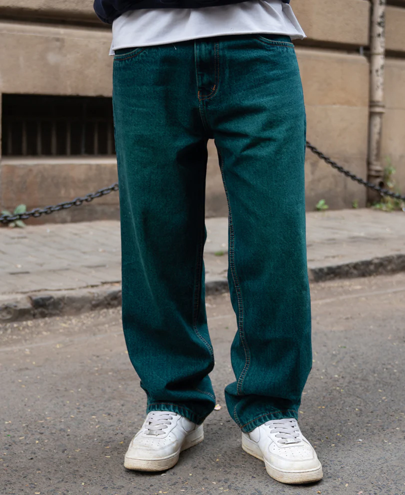Blue Tinted Baggy Fit Jeans 100% Cotton
