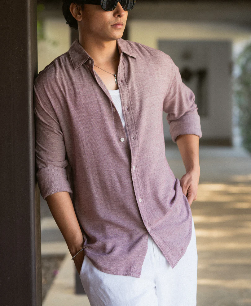 Dark Onion Linen Blend Shirt