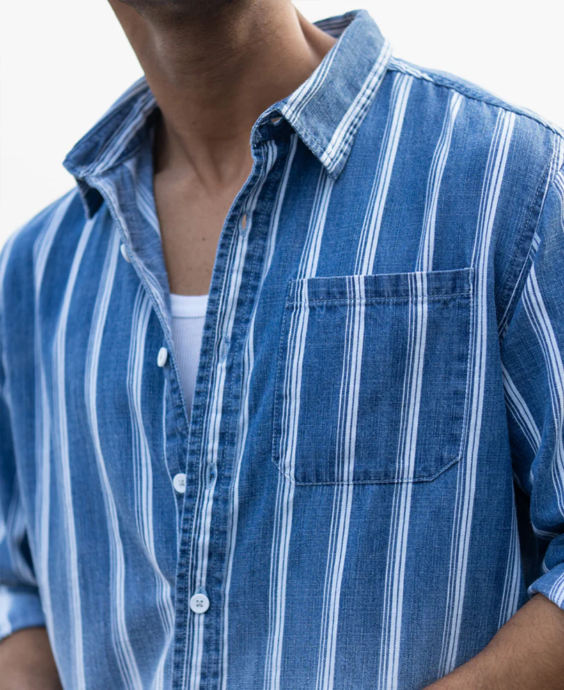 Denim Stripe Ombre Shirt - Image 5