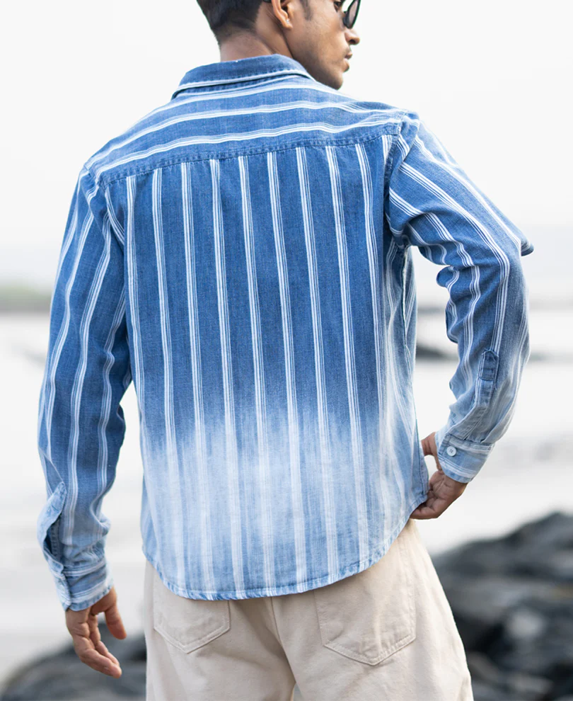 Denim Stripe Ombre Shirt - Image 6