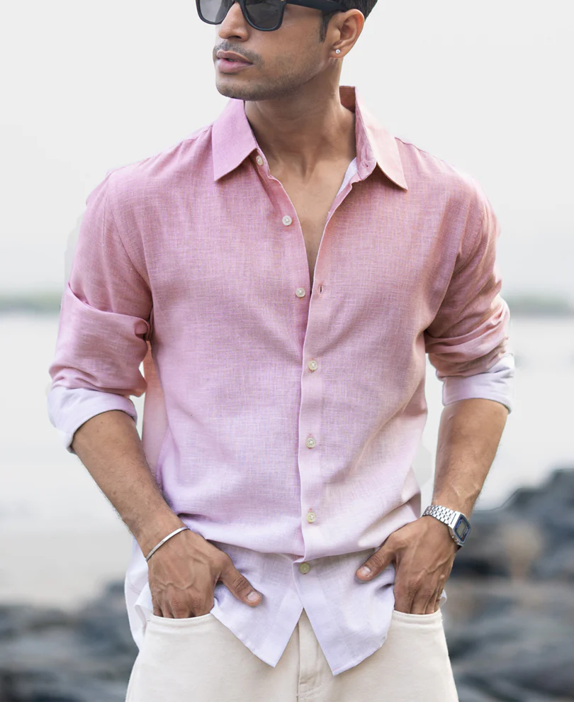 Dusty Pink Lightweight Ombre Shirt