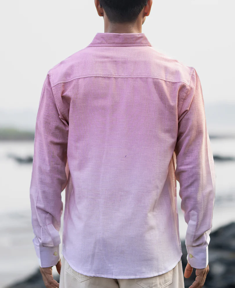 Dusty Pink Lightweight Ombre Shirt - Image 6