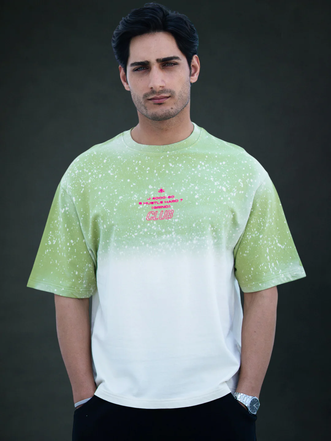 Green Ombre Graphic T-Shirt 100% Cotton