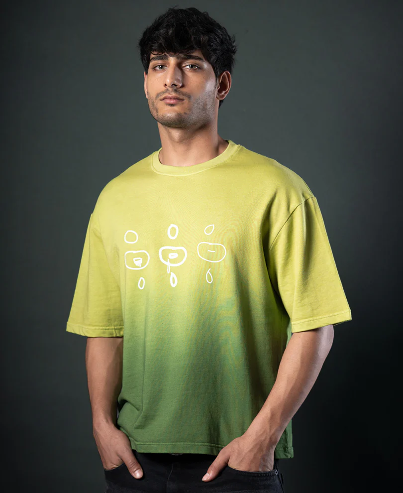 Green Ombre Print T-Shirt 100% Cotton