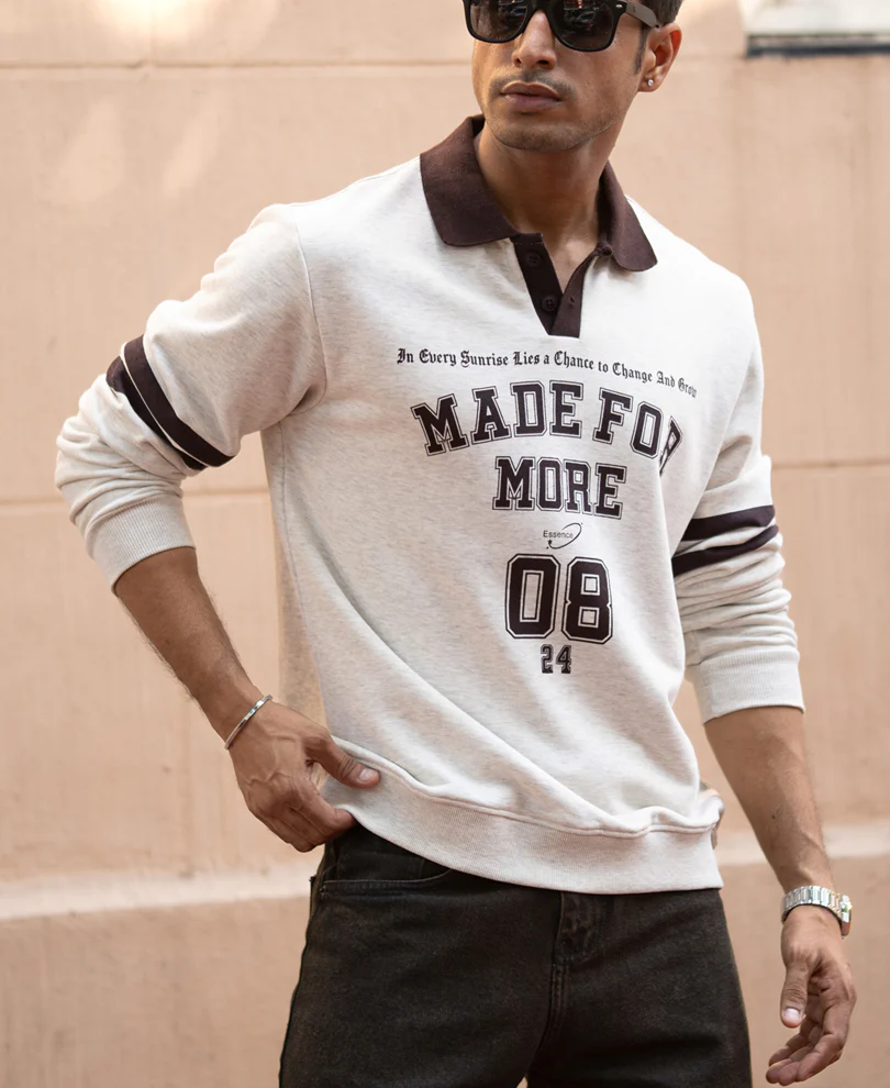 Grey Melange Printed T-Shirt