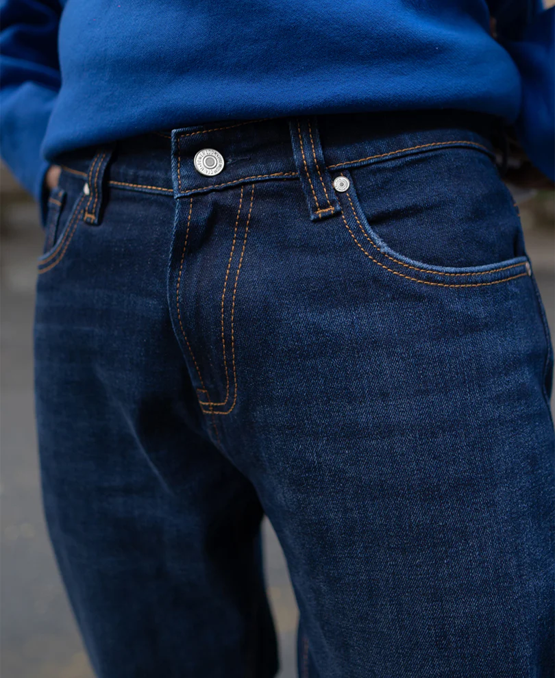 Indigo Regular Fit Denim Jeans 100% Cotton