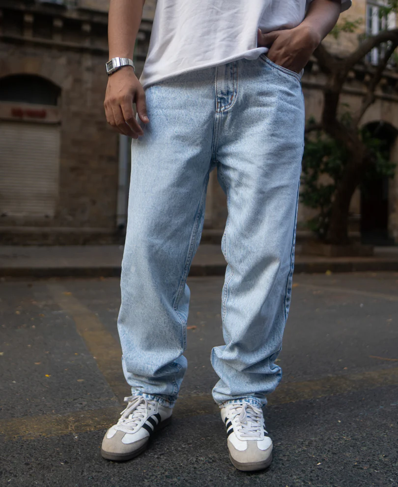 Mid Blue Baggy Fit Jeans 100% Cotton