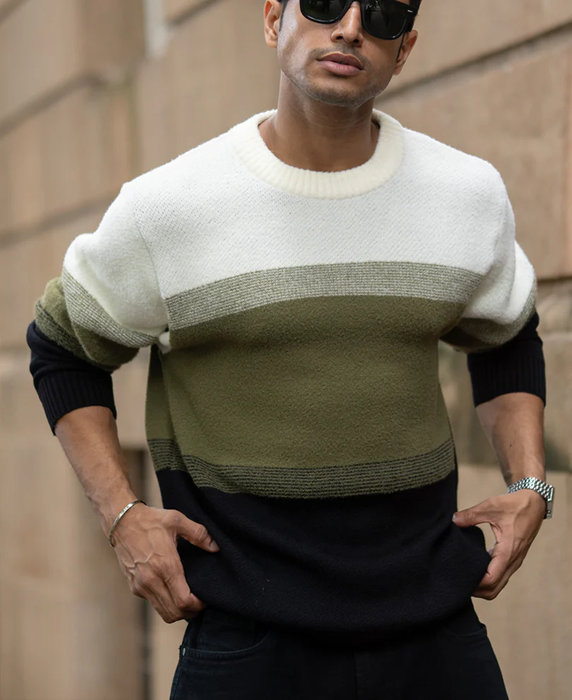 Multicolour Striped Knit T-Shirt