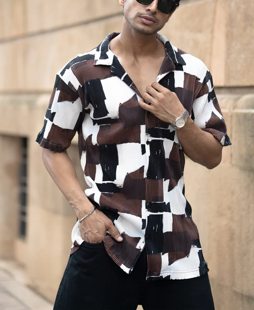 Multicolour Printed Pleat Shirt - Image 2