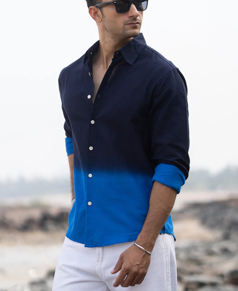 Navy And Royal Ombre Shirt - Image 2
