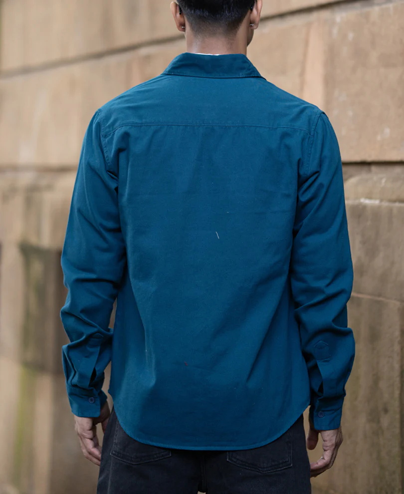 Royal Blue Structured Overshirt - Image 6