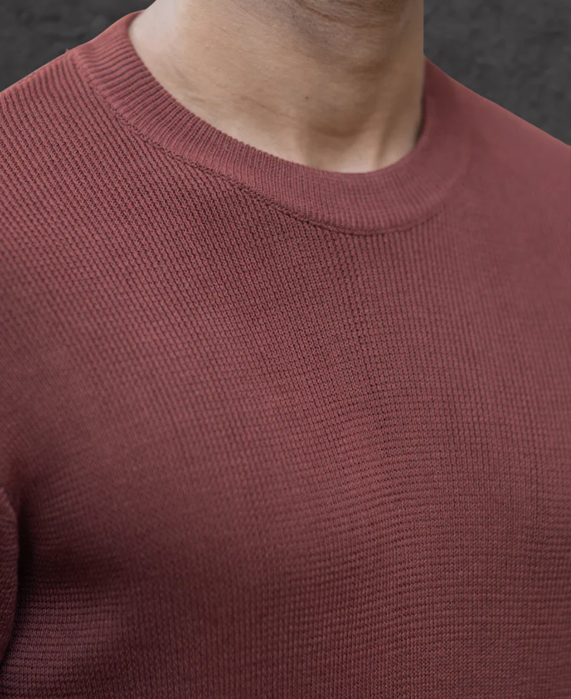 Rust Ombre Knit T-Shirt 100% Cotton