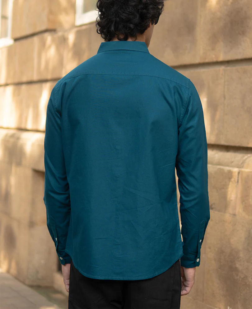 Teal Lightweight Oxford Shirt - Image 4