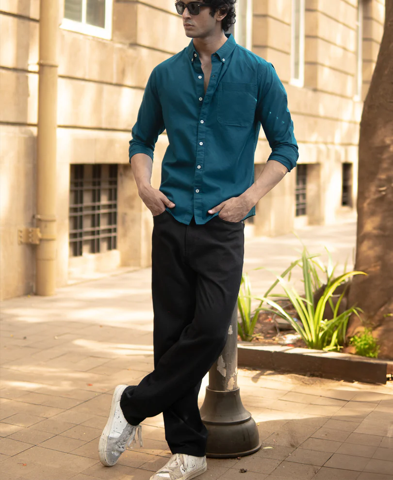 Teal Lightweight Oxford Shirt - Image 5