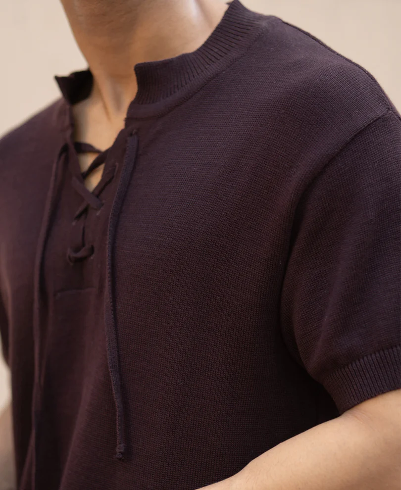 Wine Henley T-Shirt - Image 4