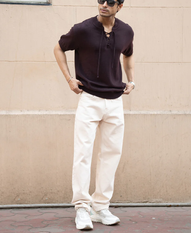 Wine Henley T-Shirt - Image 7