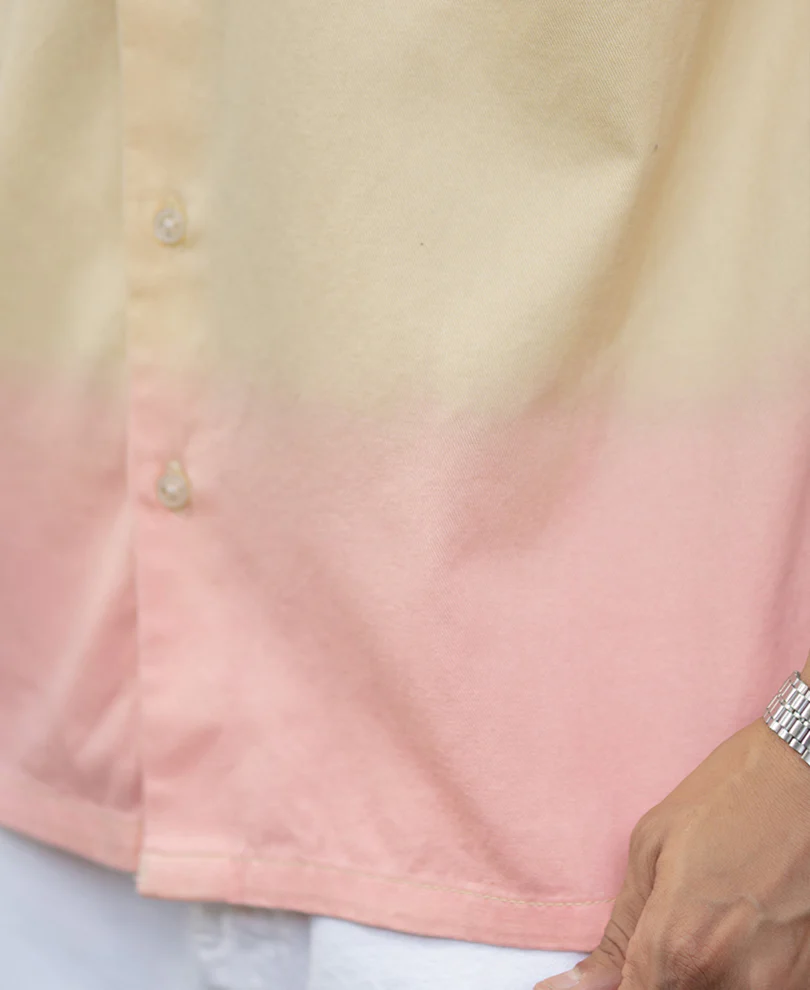 Yellow Ombre Structured Shirt - Image 4